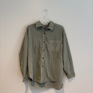 C&C California Women's Sunwashed Olive Button Down Shirt